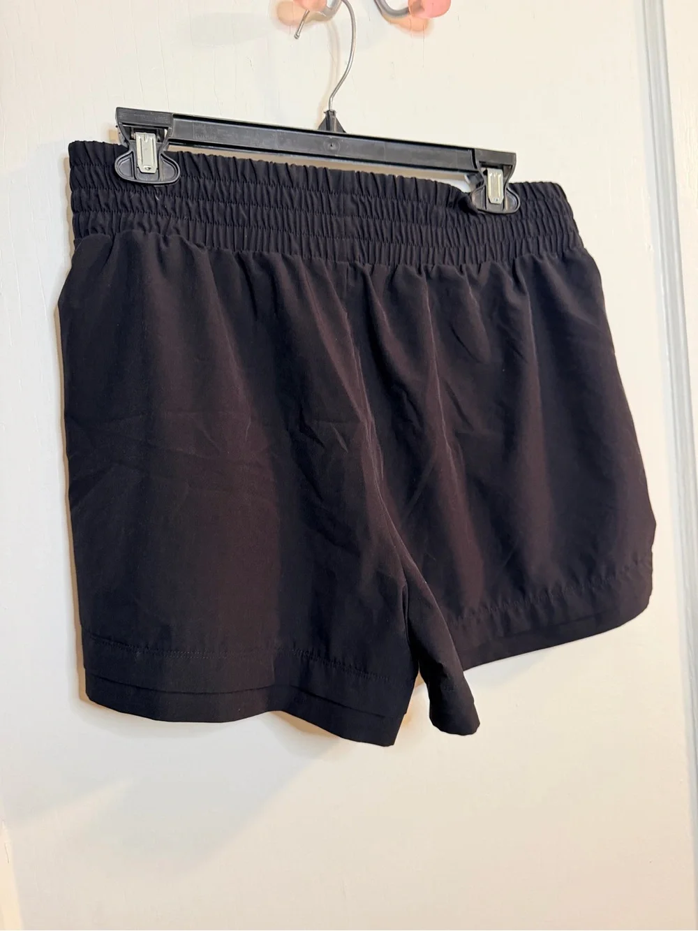 Apana Women's Black Athletic Shorts with Elastic Waistband